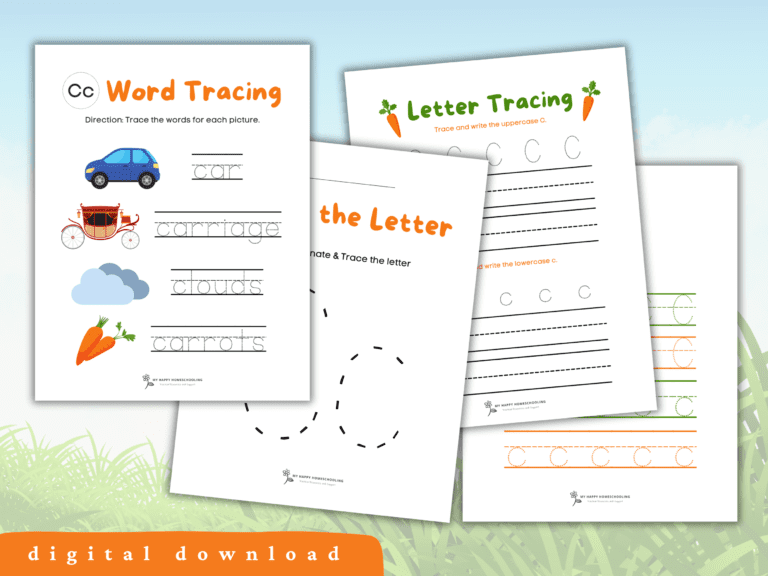 FREE Letter C Tracing Worksheet Printables