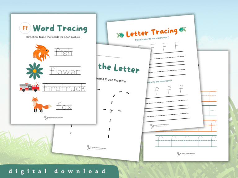 FREE Tracing Letter F Worksheet Printables
